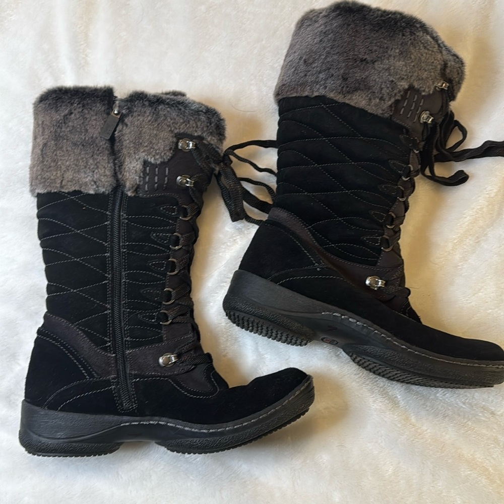 Women's Blondo Sport Black Calf Aqua Protect Zip Up Winter Boots Sz. 9 1/2